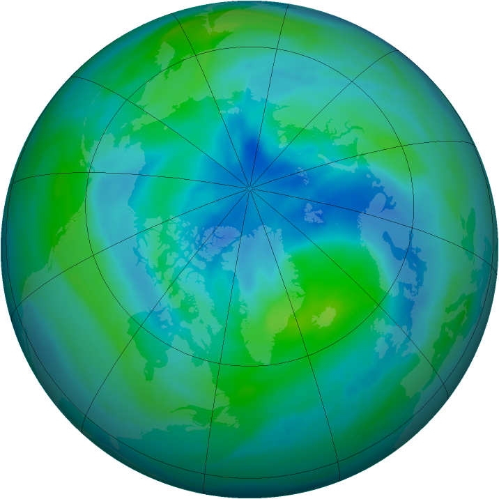 Arctic ozone map for 20 September 2005